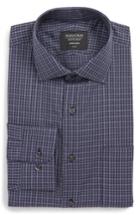Men's Nordstrom Men's Shop Trim Fit Non-iron Plaid Dress Shirt .5 - 32/33 - Blue