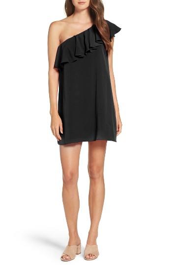 Women's French Connection Polly Plays One-shoulder Dress - Black