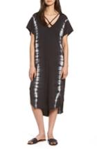 Women's Lush Tie Dye Cotton Dress - Black