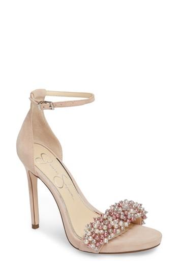 Women's Jessica Simpson Rusley Imitation Pearl Sandal M - Beige