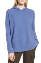 Women's Nordstrom Signature Cashmere Blend Boucle Hoodie Sweater - Blue