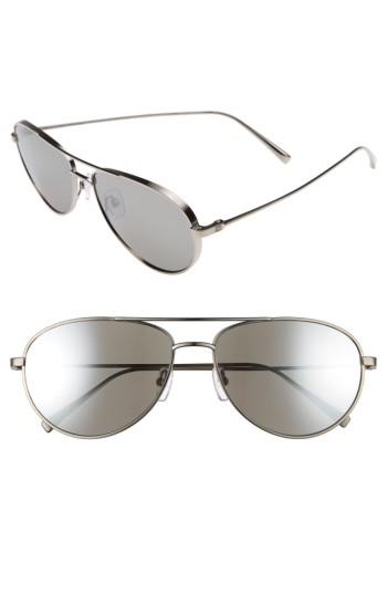 Men's Ermenegildo Zegna 59mm Aviator Sunglasses - Titanium/ Grey Silver Flash