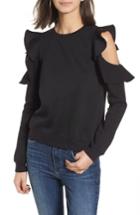Women's Rebecca Minkoff Gracie Cold Shoulder Sweatshirt, Size - Black
