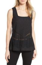 Women's Kobi Halperin Kayleigh Embroidered Cotton Peplum Tank