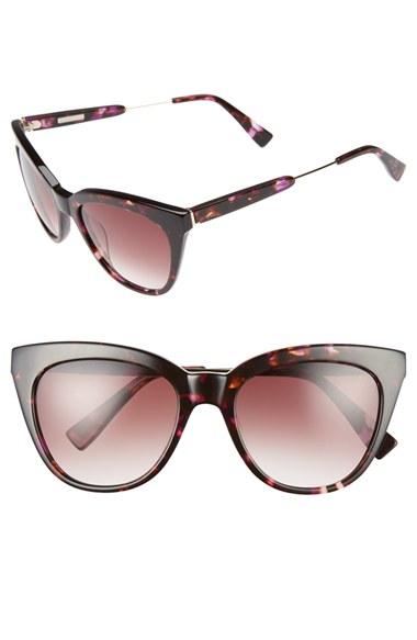 Women's Derek Lam 'lenox' 53mm Cat Eye Sunglasses - Purple Tortoise