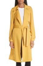 Women's Theory Oaklane Modern Silk Trench Coat - Yellow