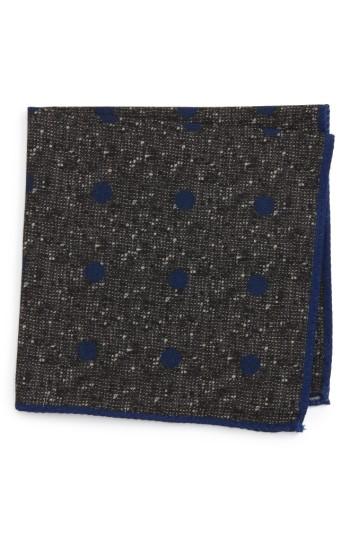 Men's Ted Baker London Dot Wool Pocket Square, Size - Grey