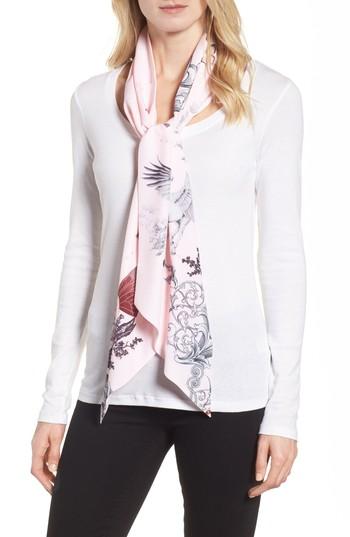 Women's Ted Baker London Enchanted Dream Skinny Scarf, Size - Pink
