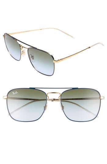 Men's Ray-ban Youngster Double Bridge 55mm Sunglasses - Blue/ Gold