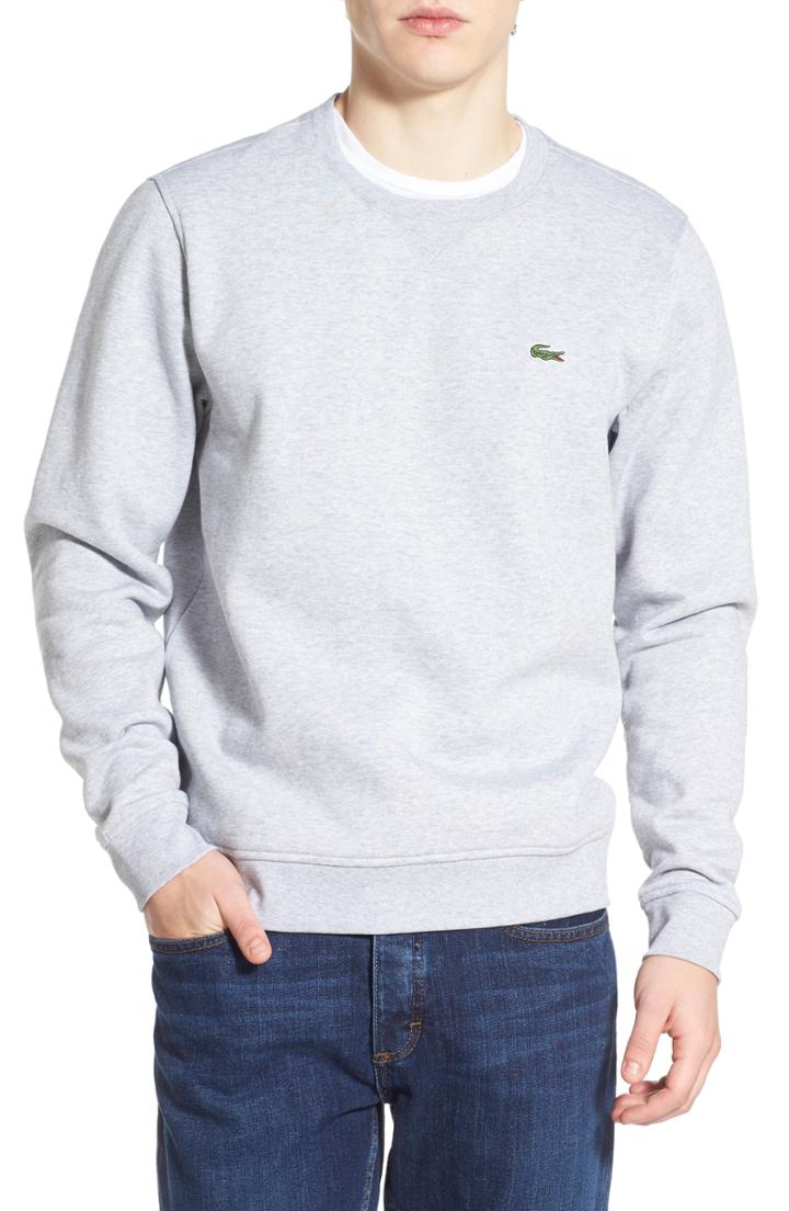Men's Lacoste 'sport' Crewneck Sweatshirt (xl) - Metallic