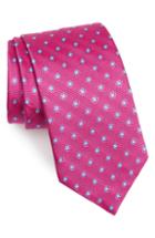 Men's David Donahue Flower Medallion Silk Tie, Size - Pink