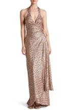 Women's Dress The Population Giselle Sequin Wrap Gown - Pink