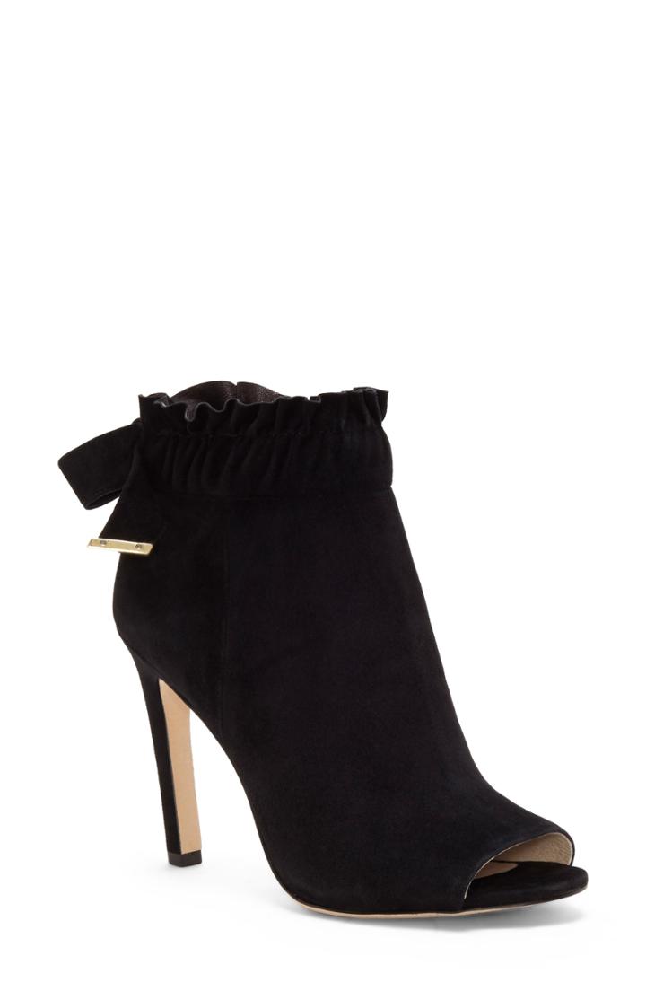 Women's Louise Et Cie Innay Peep Toe Bootie .5 M - Black