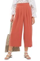 Women's Topshop Ivy Crop Wide Leg Trousers - Metallic