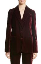 Women's Stella Mccartney Bonded Velvet Jacket Us / 40 It - Burgundy