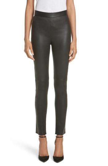Women's Brandon Maxwell Leather Cigarette Pants