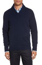 Men's Nordstrom Men's Shop Shawl Collar Cashmere Pullover, Size - Blue