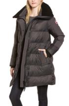 Women's Canada Goose Altona Water Resistant 750-fill Power Down Parka With Genuine Shearling Collar (2-4) - Grey