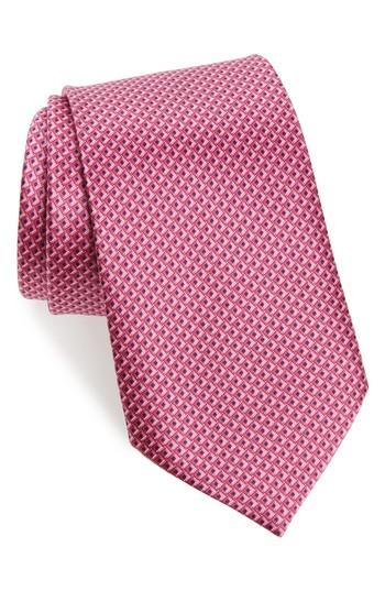 Men's Ermenegildo Zegna Solid Silk Tie, Size - Pink