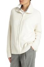 Women's Lafayette 148 New York Luxe Merino Wool & Cashmere Sweater Jacket, Size /small - White