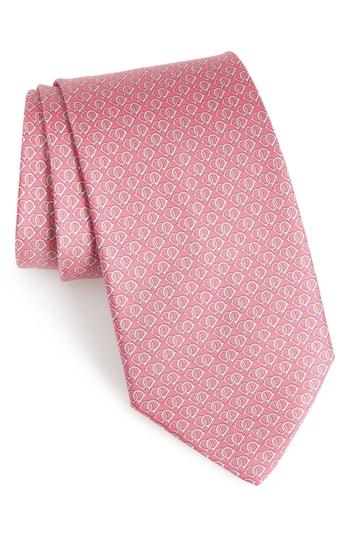 Men's Salvatore Ferragamo Fioco Print Silk Tie, Size - Pink