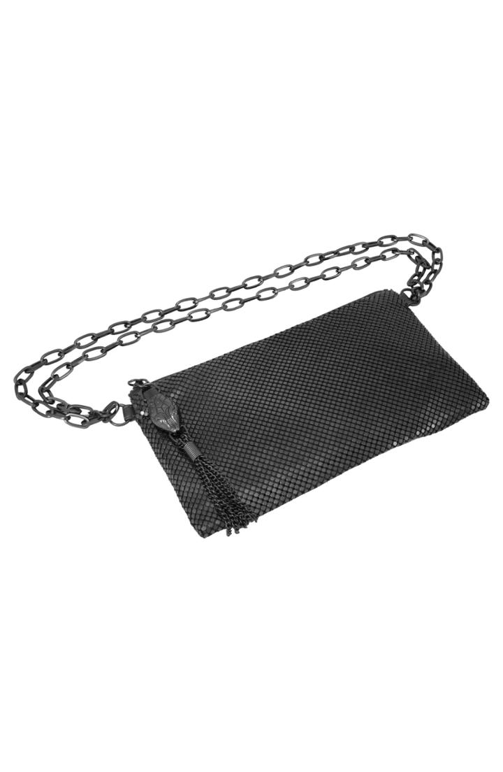 Whiting & Davis Snakehead Mesh Belt Bag - Black