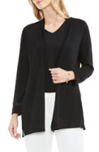 Women's Vince Camuto Sheer Stripe Cardigan - Black