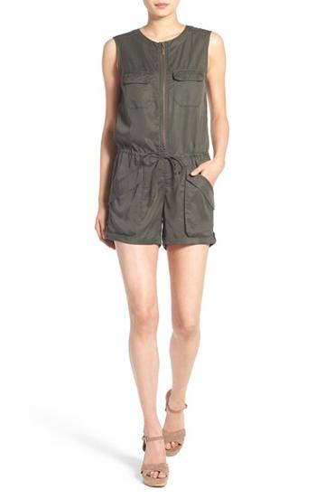 Women's Wit & Wisdom Zip Front Utility Romper (nordstrom Exclusive)