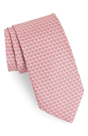 Men's Salvatore Ferragamo Ester Print Silk Tie, Size - Pink