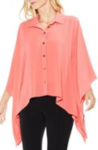 Women's Vince Camuto Button Down Collared Poncho, Size - Pink