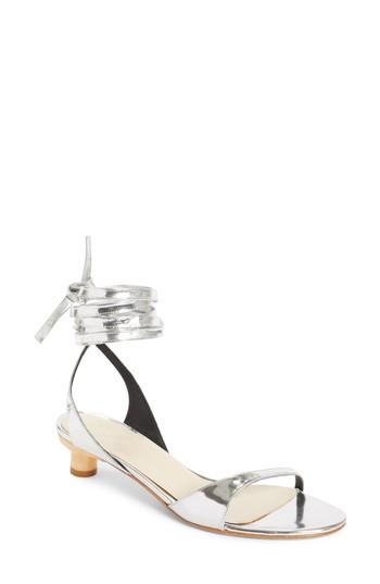 Women's Tibi Scott Ankle Tie Sandal .5 Eu - Metallic