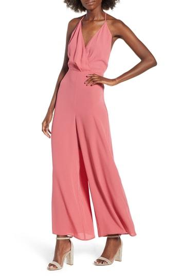 Women's Surplice Jumpsuit - Black