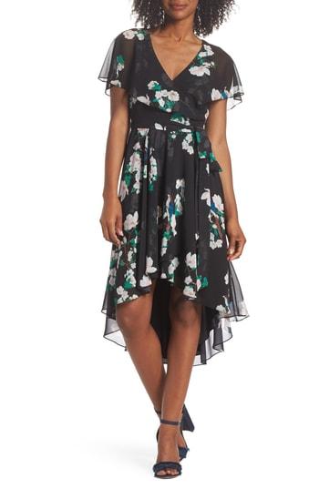 Women's Eliza J Flutter Sleeve High/low Dress - Black