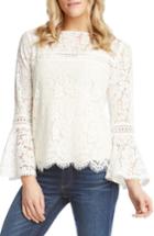 Women's Karen Kane Embellished Lace Bell Sleeve Top - Ivory