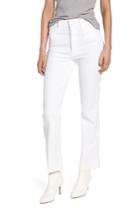 Women's Mother The Hustler Fray Ankle Bootcut Jeans - White