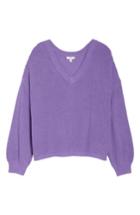 Women's Bp. V Neck Cotton Sweater - Purple