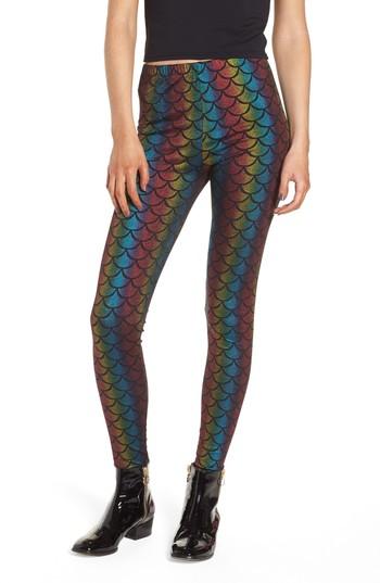Women's Jaded London Rainbow Mermaid Leggings - Black