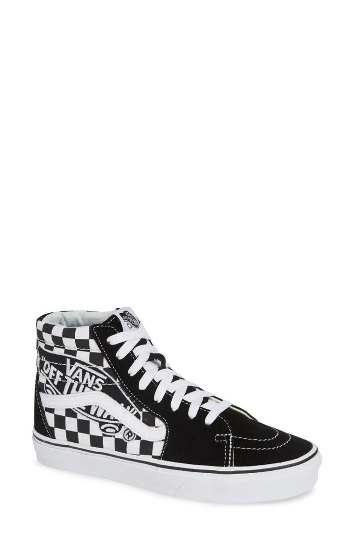 Women's Vans Sk8-hi Patch High Top Sneaker .5 M - Black