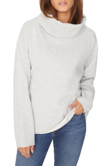 Women's Sanctuary Telluride Cowl Neck Cotton Sweatshirt - Grey