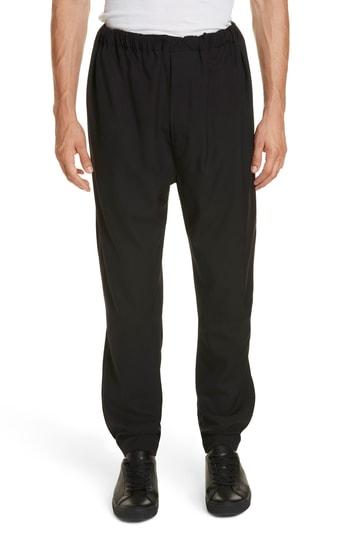 Men's Lemaire Tapered Leg Wool Pants Eu - Black