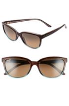 Women's Maui Jim Honi 54mm Polarized Cat Eye Sunglasses - Sandstone With Blue/ Bronze