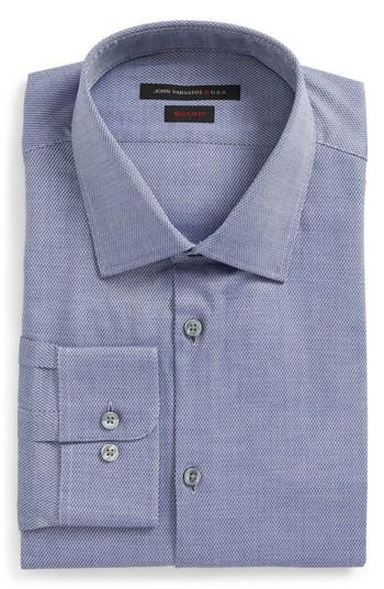 Men's John Varvatos Star Usa Fit Dress Shirt, Size 15 R - Blue