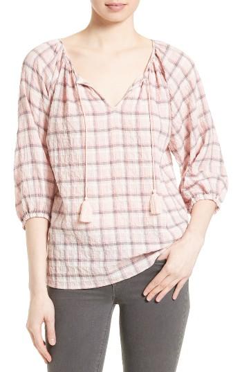 Women's Soft Joie Legaspi Plaid Top - Pink