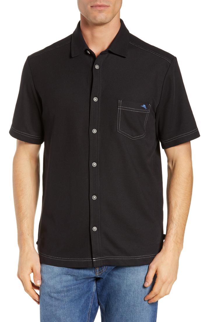Men's Tommy Bahama Emfielder 2.0 Camp Shirt - Black