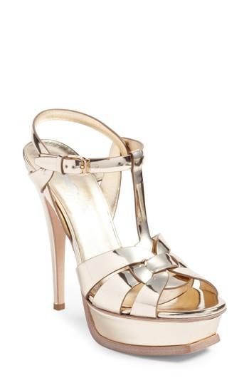 Women's Saint Laurent Tribute Sandal .5us / 38.5eu - Metallic