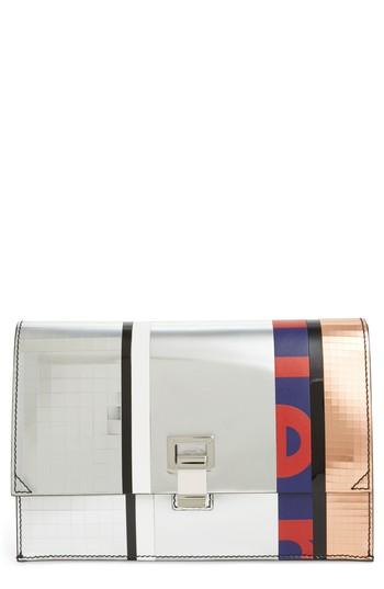 Proenza Schouler Small Metallic Leather Lunch Bag Clutch -