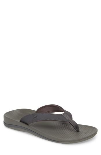 Men's Superfeet Worldwide Outside Flip Flop M - Grey