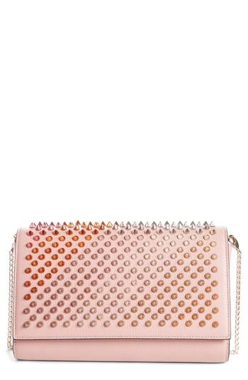 Christian Louboutin Paloma Spiked Leather Clutch - Purple