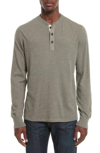 Men's Rag & Bone Standard Issue Slub Cotton Henley - Green