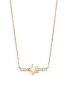 Women's Dana Rebecca Livi Gold Star Bar Diamond Necklace